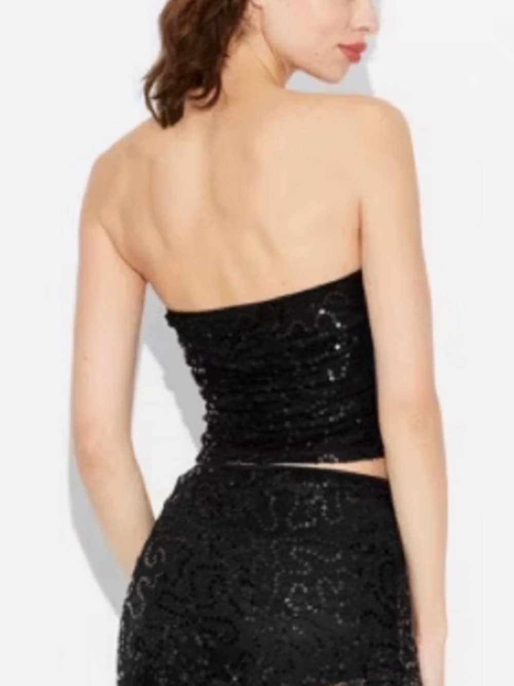 NWT Strapless seqince lace tube top XL - Picture 2 of 5